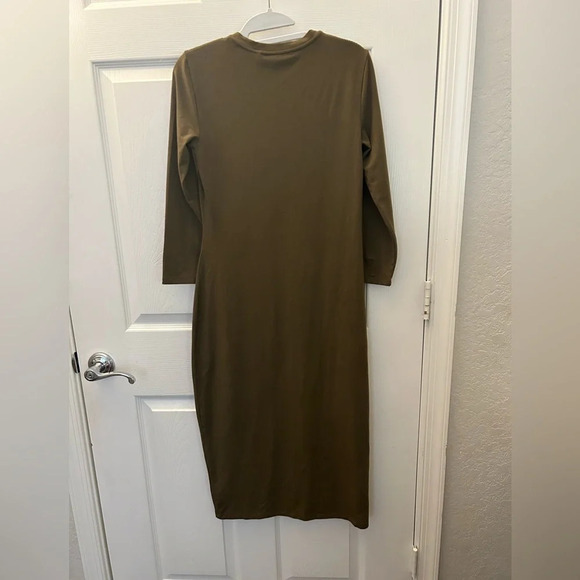 Theory 3/4 Sleeve Button Front Hem Midi Dress Ranmire Knit Modal  small - Picture 4 of 7